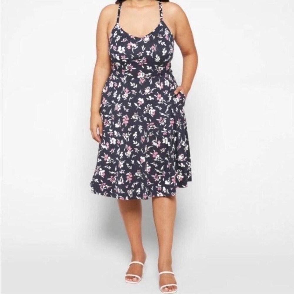 Nine Britton Dress Angie Blue Floral Print Sleeveless